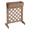 Outsunny Jardinera Con Enrejado De Madera Maciza Soporte Para Flores Plantas Trepaderas Balcón Patio Jardín Al Aire Libre 68x30x85,5 Cm Marrón
