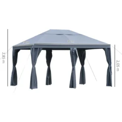 Outsunny Cenador 4x3 M Carpa Con 6 Cortinas De Cremallera Techo Ventilación 8 Orificios De Drenaje Para Fiesta Reuniones Al Aire Libre Gris -Ofertas Verdi Jar Tienda 02bb217bcb6607d96a47adfe6ce4ae640f8f6d44 9d4ff5109344499ead5b79c4abedecd8