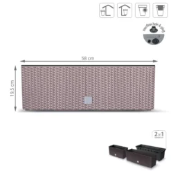 Prosperplast Jardinera Para Balcón Rato Case , Dimensiones (Mm) 580X180X195, Color Mocca -Ofertas Verdi Jar Tienda 04b098f108c27f8351c1b687b6f72492f2c1461f dcd299b7f06844aebbb5e631d391c0af