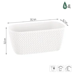 Prosperplast Jardinera Para Balcón Splofy Case 4L., Dimensiones (Mm) 297X145X133, Color Blanco -Ofertas Verdi Jar Tienda 04c56e0ec30a9e67bdf85f5d2ab2334689f23456 23b329a9c5ae4e108d26d9243989028b