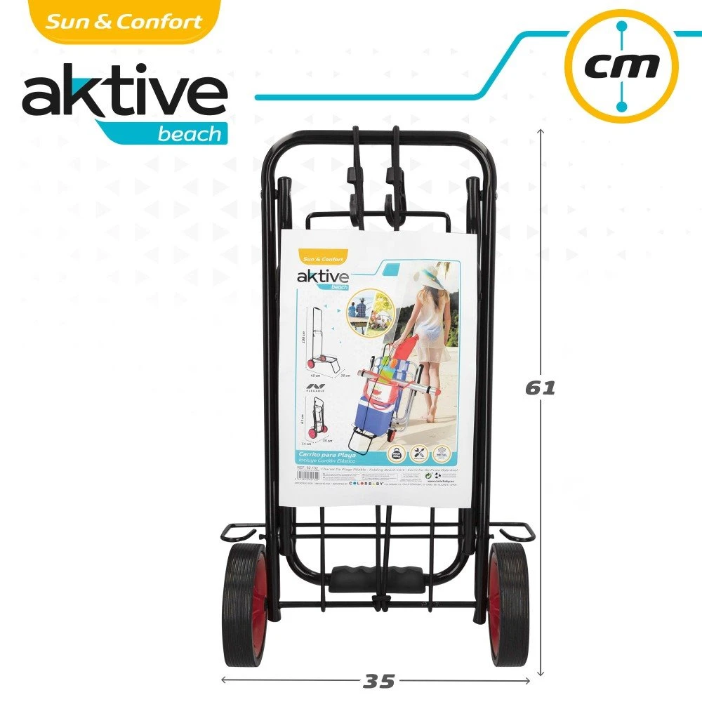Carro Playa Plegable Aktive Beach 35x45x100 Cm 7 Carro Playa Plegable Aktive Beach 35x45x100 Cm - Imagen 7