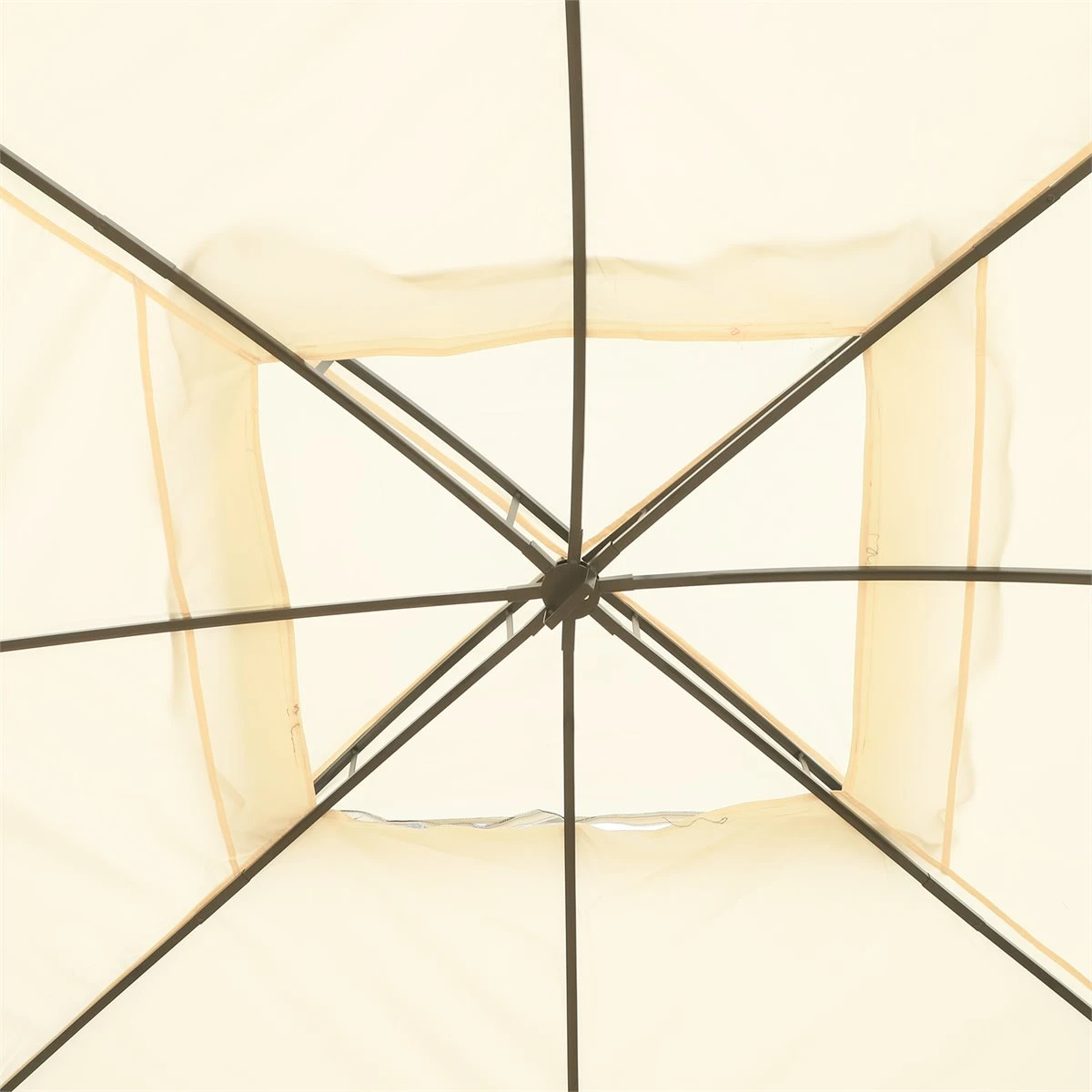 Outsunny Cenador Con Techo Gazebo Pabellón Exterior 3x3.65x2.82m Carpa Glorietas De Jardín Marco De Hierro Con Pared Lateral Y Mosquitero Color Crema 6 Outsunny Cenador Con Techo Gazebo Pabellón Exterior 3x3.65x2.82m Carpa Glorietas De Jardín Marco De Hierro Con Pared Lateral Y Mosquitero Color Crema - Imagen 6