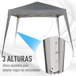 Outsunny Carpa Plegable 2,4x2,4m Cenador De Jardín Diseño Pop Up De Acero Y Cubierta De Tela Oxford Gris -Ofertas Verdi Jar Tienda 0cc40433de08a63c1ef1da49c53933c2b9c03dae 7b4e744fae0b468190a9bd18bccdd3f6