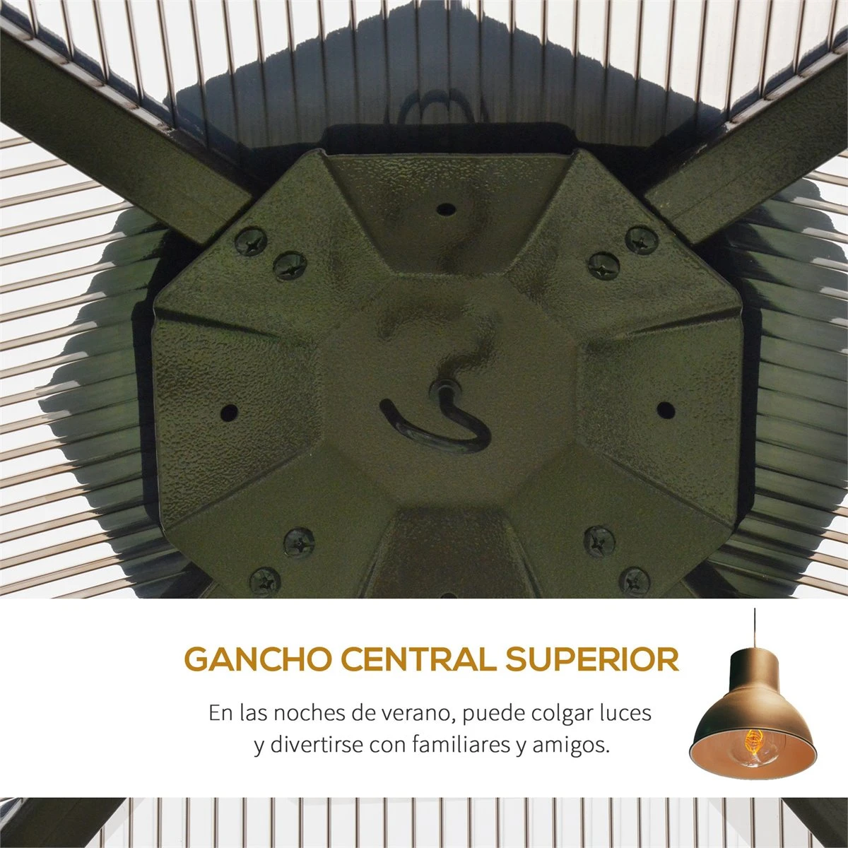 Outsunny Cenador De Jardín 3x3 M Marco De Aluminio Con Doble Techo De Policarbonato Y 4 Cortinas 4 Mosquiteras Con Cremallera Para Exterior Fiestas Beige Y Negro 6 Outsunny Cenador De Jardín 3x3 M Marco De Aluminio Con Doble Techo De Policarbonato Y 4 Cortinas 4 Mosquiteras Con Cremallera Para Exterior Fiestas Beige Y Negro - Imagen 6