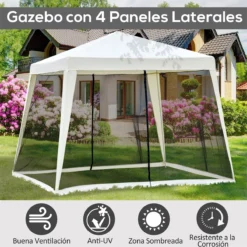 Outsunny Carpa De Jardín 3x3 M Cenador Con 4 Partes Laterales Mosquitera Con Cremallera Protección UV Para Patio Exterior Eventos Fiesta Beige -Ofertas Verdi Jar Tienda 152e89127fe17fa61a03d7b4f5293d8796b7c4d4 cbaf92dfd6c9446cadaf8cc7301b9ac1