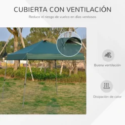 Outsunny Cenador Plegable 3x3m Portátil De Jardín Con Bolsa De Transporte Con Ruedas Acero Para Exterior Fiestas Camping Verde -Ofertas Verdi Jar Tienda 1a489c097022e24eef823f06cb97075290423eed a452fb44ec134d9cbb6f06e2b37ec515