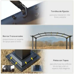 Outsunny Pérgola 3x2,5 M Cenador Con Techo Retráctil Para Jardín Patio Terraza Tela Poliéster Atornillados Resistente Protección De Rayos UV Beige -Ofertas Verdi Jar Tienda 1cc16977cdb3a709a64a96b6a244b92008d913cf 037ddafe6eb24626bd32e5c787bf17d3