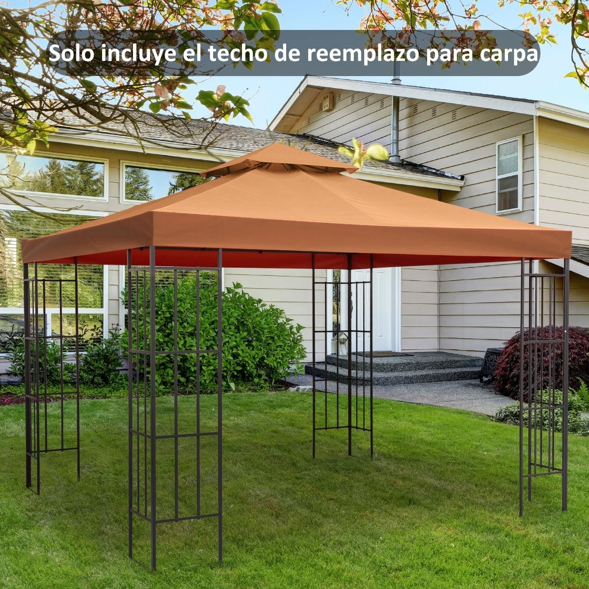 Outsunny Techo De Reemplazo 3X3 Metros Para Carpa Pabellon Toldo Eventos Y Bodas Rojo 2 Outsunny Techo De Reemplazo 3X3 Metros Para Carpa Pabellon Toldo Eventos Y Bodas Rojo - Imagen 2