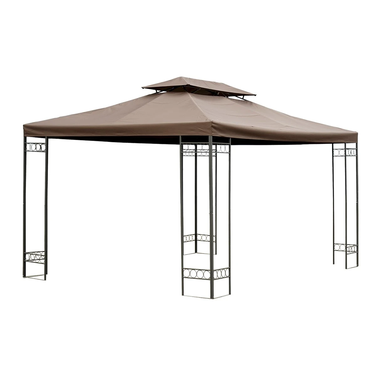 Outsunny Techo De Repuesto 4x3 M Para Cenador De Jardín 2 Niveles Transpirable Con 10 Orificios De Drenaje Cubierta De Repuesto De Gazebo Pabellón Exterior Marrón 4 Outsunny Techo De Repuesto 4x3 M Para Cenador De Jardín 2 Niveles Transpirable Con 10 Orificios De Drenaje Cubierta De Repuesto De Gazebo Pabellón Exterior Marrón - Imagen 4