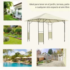 Outsunny Carpa 3x3x2.6m Cenador Jardin Marco De Acero Y 4 Paraviento Lateral Color Crema -Ofertas Verdi Jar Tienda 275d1c087dd55c7c491eec958dce883a432d7750 9ef08672dfde4aeca6550475faa9a5dd
