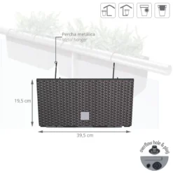 Prosperplast Jardinera Para Balcón RATO CASE W , Dimensiones (mm) 395x185x195, Color Ocre Oscuro -Ofertas Verdi Jar Tienda 283251753e1241e24252981795809c4bdfaba327 ee8fa55cefe541038d69f48c9d6a3825