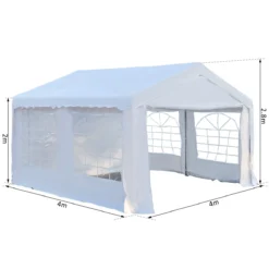 Outsunny Carpa De Jardín Cochera Gazebo 4x4m Pergola Cenador Pabellón 4 Paneles Laterales 4 Ventanas Para Fiesta Eventos Bodas Acero PE Blanco 9 Outsunny Carpa De Jardín Cochera Gazebo 4x4m Pergola Cenador Pabellón 4 Paneles Laterales 4 Ventanas Para Fiesta Eventos Bodas Acero PE Blanco -Ofertas Verdi Jar Tienda 2ad428511ec05b0000d86b4228e50dc957f95625 c238d603a6164c91b2351c0db4e06a13
