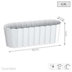Prosperplast Jardinera Para Balcón BOARDEE BASIC 4,9L., Dimensiones (mm) 383x144x130, Color Blanco -Ofertas Verdi Jar Tienda 2c5c8cec55af55a07cda74eb28f12ac6a464b60a 789d87b73d2b4539b793ac4177f84a99