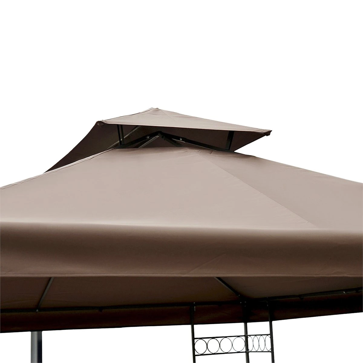 Outsunny Techo De Repuesto 4x3 M Para Cenador De Jardín 2 Niveles Transpirable Con 10 Orificios De Drenaje Cubierta De Repuesto De Gazebo Pabellón Exterior Marrón 3 Outsunny Techo De Repuesto 4x3 M Para Cenador De Jardín 2 Niveles Transpirable Con 10 Orificios De Drenaje Cubierta De Repuesto De Gazebo Pabellón Exterior Marrón - Imagen 3