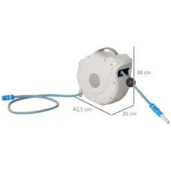 Outsunny Carrete De Manguera De Jardín 15,1M+1,5M Manguera De Riego Con 10 Modos De Pulverización Montado En Pared Enrollador Automático 180° Giratorio 42,5x20x38 Cm Gris -Ofertas Verdi Jar Tienda 2d48d1fc22d1309ec72a5b57fb3752240bfd2dc9 ac8b6c3c0c5c435e86cccfe92645ad35