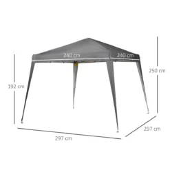 Outsunny Carpa Plegable 2,4x2,4m Cenador De Jardín Diseño Pop Up De Acero Y Cubierta De Tela Oxford Gris -Ofertas Verdi Jar Tienda 2e78728b064399c07cb9394bec106205119ae0b6 d65481632c6c430989089f0017304a55