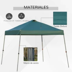 Outsunny Cenador Plegable 3x3m Portátil De Jardín Con Bolsa De Transporte Con Ruedas Acero Para Exterior Fiestas Camping Verde -Ofertas Verdi Jar Tienda 2f38d7d3cde8b8990d78707b1e55d6cf43945cc7 ab2015c973b040b190b72d8ce16ec465