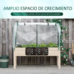 Outsunny Huerto Urbano Elevado De Madera 121x55x117 Cm Con Cubierta De Protección Mesa De Jardinera Para Cultivo Flores Vegetales En Jardín Terraza Color Natural -Ofertas Verdi Jar Tienda 30237fa7297178b695dfaea6bb07d4a793c19931 1ef1ae2680c74975868f8753fdf4e16e