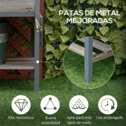 Outsunny Huerto Urbano Elevado De Madera 140x46x75,5 Cm Mesa De Cultivo De Jardín Con 2 Baldas Laterales Estante Inferior Y 2 Orificios De Drenaje Para Plantas Flores Gris -Ofertas Verdi Jar Tienda 3073893af751b3c71efeedbdeea7f9a4ce486167 f80cbd14bd7c48c38fb17102e1f4ef08