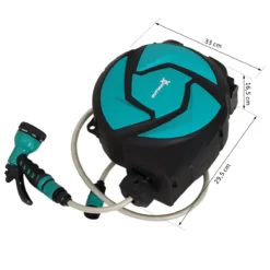 DURHAND Carrete Para Manguera Retráctil 10m Con Cabezal Multifuncional Sistema De Enrollado Automático Con Bloqueo Conector De 1m Para Jardín Césped 29,5x16,5x33 Cm Negro Y Verde -Ofertas Verdi Jar Tienda 3089efbae6974fce905a182ec213974c16e3dd45 c13857bbab99460b86ee6bcff96f1907