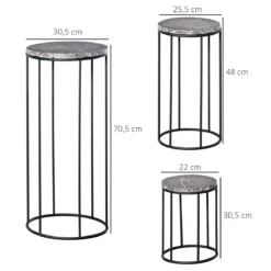 Outsunny Soportes Para Plantas De Metal 3 Piezas Apilables Estantes Porta Macetas Decorativos Con Efecto De Mármol Para Interiores Y Exteriores Ø30,5x70,5 Cm Gris Y Negro -Ofertas Verdi Jar Tienda 30e0666cbd6dad707e6d86ff75ba92b919c43e57 33c0f9bb23624fb5ae9f0359f0d5d349