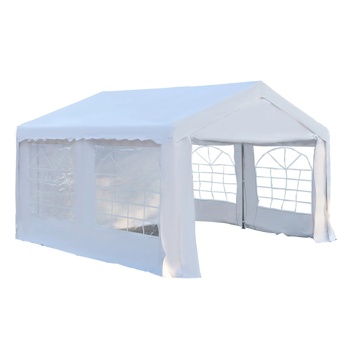Outsunny Carpa De Jardín Cochera Gazebo 4x4m Pergola Cenador Pabellón 4 Paneles Laterales 4 Ventanas Para Fiesta Eventos Bodas Acero PE Blanco 1 Outsunny Carpa De Jardín Cochera Gazebo 4x4m Pergola Cenador Pabellón 4 Paneles Laterales 4 Ventanas Para Fiesta Eventos Bodas Acero PE Blanco
