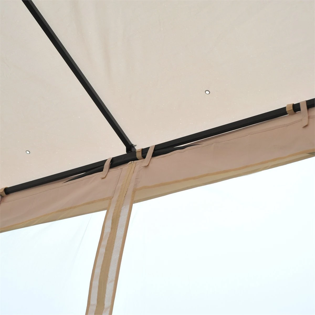 Outsunny Cenador De Jardín 3x3 M Con 4 Cortinas Laterales De Cremallera Y Doble Techo Con 8 Orificios De Drenaje Estilo Moderno Para Patio Aire Libre Beige 9 Outsunny Cenador De Jardín 3x3 M Con 4 Cortinas Laterales De Cremallera Y Doble Techo Con 8 Orificios De Drenaje Estilo Moderno Para Patio Aire Libre Beige - Imagen 9