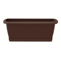 Prosperplast Jardinera Respana Con Soporte De Plastico En Color Marron 78,6 (largo) X 18,4 (ancho) X 14,5 (alto) Cm