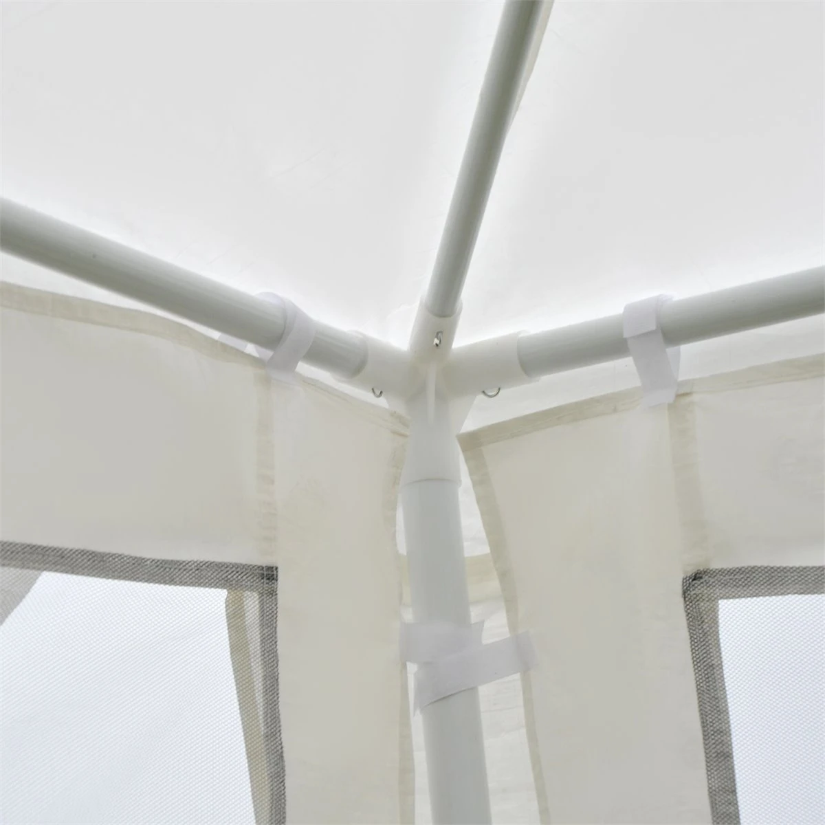 Outsunny Carpa 4x3 M Cenador De Jardín Con Mosquiteras Laterales Doble Techo Y Puertas Con Cremallera Para Exterior Blanco Y Negro 6 Outsunny Carpa 4x3 M Cenador De Jardín Con Mosquiteras Laterales Doble Techo Y Puertas Con Cremallera Para Exterior Blanco Y Negro - Imagen 6