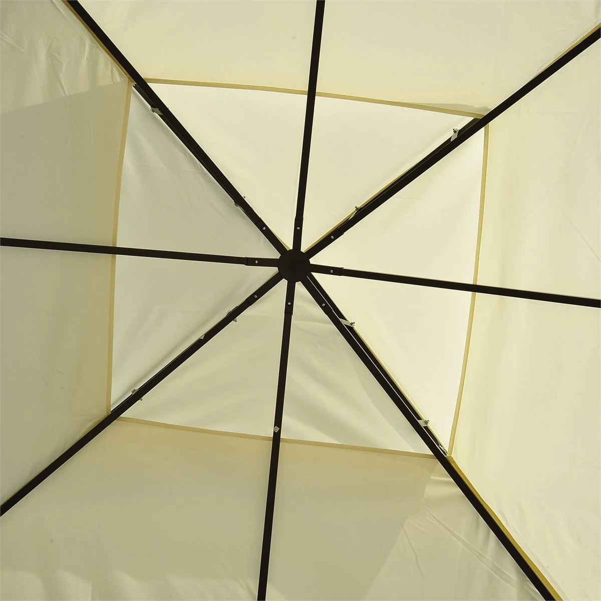 Outsunny Carpa 3x3m Con Techo Ventilador Postes De Acero Estable Para Exteriores Patio Jardín Pabellón Cenador Estructura Metálica Color Crema 5 Outsunny Carpa 3x3m Con Techo Ventilador Postes De Acero Estable Para Exteriores Patio Jardín Pabellón Cenador Estructura Metálica Color Crema - Imagen 5