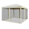 Outsunny Carpa Plegable 3x3 Para Exterior Cenador Portátil De Jardín Con Mosquiteras Bolsa De Transporte Marco De Acero Y Tela Oxford Resistente Para Fiestas Camping Beige