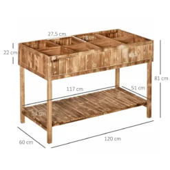 Outsunny Huerto Urbano De Madera 120x60x81 Cm Jardinera Elevada Para Cultivo De Plantas Flores Con Estante Inferior Para Jardín Terraza Exterior Carbanizado -Ofertas Verdi Jar Tienda 3a4ea40f21e3d453d0fc44993c63d49ddfd7f54b 3ed9169b333144a699a6aec4a5c0bab0