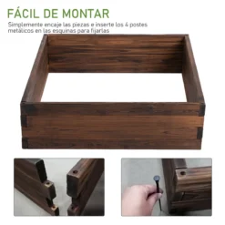 Outsunny Huerto Urbano Jardinera De Madera Maciza De Abeto Cama De Plantación De Jardín Para Cultivo Plantas Flores Hierbas 80x80x22,5 Cm Marrón -Ofertas Verdi Jar Tienda 3cd7c81ea8022ca120b3a7cc532720dbf905fe05 cdcd6401fac348329841c6d5189b6757