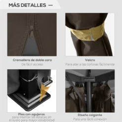 Outsunny Cenador De Jardín 3x3m Pabellón De Aluminio Exterior Con Doble Techo De Ventilación 4 Cortinas Laterales Y 4 Mosquiteras Con Cremallera Para Fiestas Eventos Patio Café 13 Outsunny Cenador De Jardín 3x3m Pabellón De Aluminio Exterior Con Doble Techo De Ventilación 4 Cortinas Laterales Y 4 Mosquiteras Con Cremallera Para Fiestas Eventos Patio Café -Ofertas Verdi Jar Tienda 3d586a83f9708ff1811eb7dba1d154ad3f981e7c 98805c79088f4f90b1f4a6d1d968a7e0