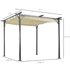 Outsunny Pérgola De Metal 3x3m Gazebo Cenador Para Jardín Patio O Terraza Con Techo Retráctil Tela Poliéster Resistente Al Agua Y UV -Ofertas Verdi Jar Tienda 46e71e8b043f1e41103d04a6c692d03616054560 9b34506a4d51453ab5b1888223fdb1ba
