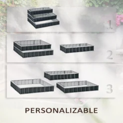 Outsunny Huerto Urbano De 3 Niveles De Jardín Acero 118x118x62 Cm Arriate De Escalera Para Cultivos Plantas Flores Para Terraza Exterior Gris -Ofertas Verdi Jar Tienda 47c3e3ef8049f04fffd753c4602e878a8cddc9de b007c6c3156747bf886d0a2de35e144c