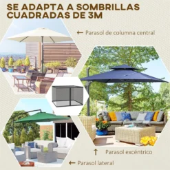 Outsunny Mosquitera Para Sombrilla Mosquitera Para Aire Libre Para Paraguas 300x300x240 Cm Red Para Sombrilla De Malla De Patio Con Cremallera Negro -Ofertas Verdi Jar Tienda 487707f76f93c5fca71ad506a578207b9aa8166b e70893b76246462ea8434fd0adc90425