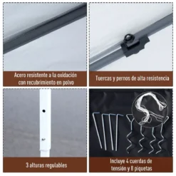 Outsunny Carpa Plegable 3x3m Paredes De Mosquitera Extraíbles Con Cremallera 4 Orificios De Drenaje Tela Oxford 420D Para Jardín Fiestas Blanco -Ofertas Verdi Jar Tienda 4918deaff7b51767d503d50908926e753e25e636 9df5137e6245456483250277ebff64fa