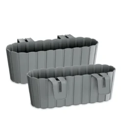Prosperplast Jardinera Para Balcón BOARDEE HOOK 4,9L., Dimensiones (mm) 383x212x130, Color Gris Piedra -Ofertas Verdi Jar Tienda 498152f978cdcc507c6df4c355399d6c09719b02 767d7fa8a9124707b46cf27cae6e4479
