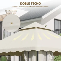 Outsunny Techo De Repuesto Para Cenador 3x3 M Cubierta De Repuesto Con Techo Doble Y 10 Orificios De Drenaje Tela Poliéster Para Carpa Pabellón Gazebo Crema -Ofertas Verdi Jar Tienda 4c90d8c7b400232c2092e675ab6b2267fd5b95eb 5717d7e201954c2db732b5db7b9329ce