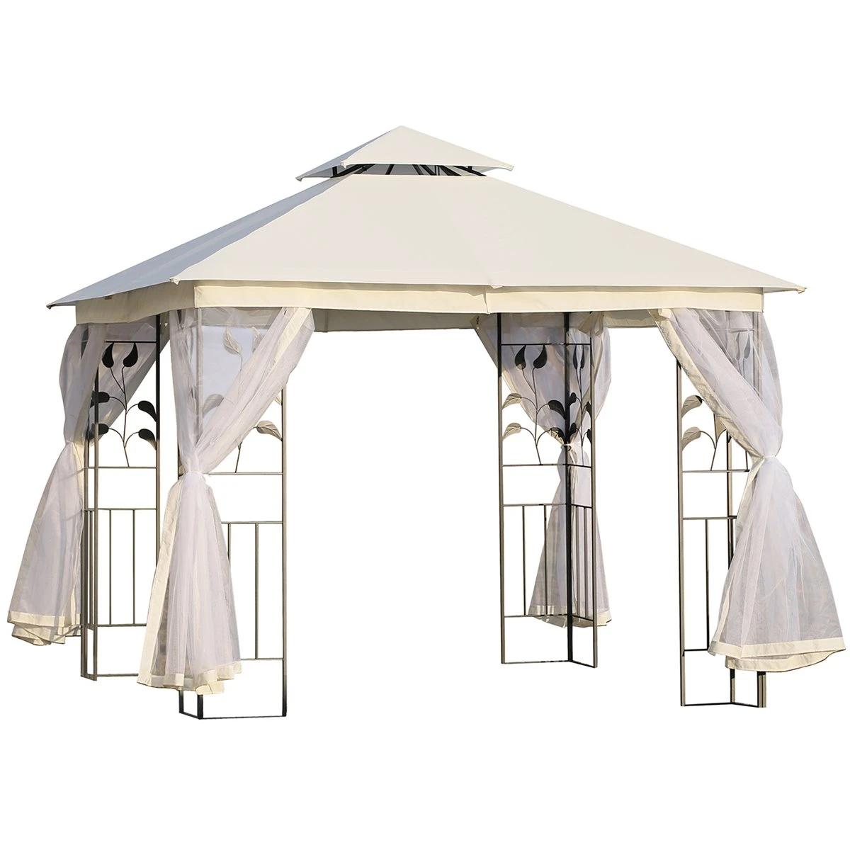 Outsunny Cenador De Jardín 300x300x280 Cm Carpas Para Exterior Grandes Doble Techo Con Mosquitera Y Piquetas Para El Suelo Fácil De Drenar Poliéster Acero Blanco 1 Outsunny Cenador De Jardín 300x300x280 Cm Carpas Para Exterior Grandes Doble Techo Con Mosquitera Y Piquetas Para El Suelo Fácil De Drenar Poliéster Acero Blanco