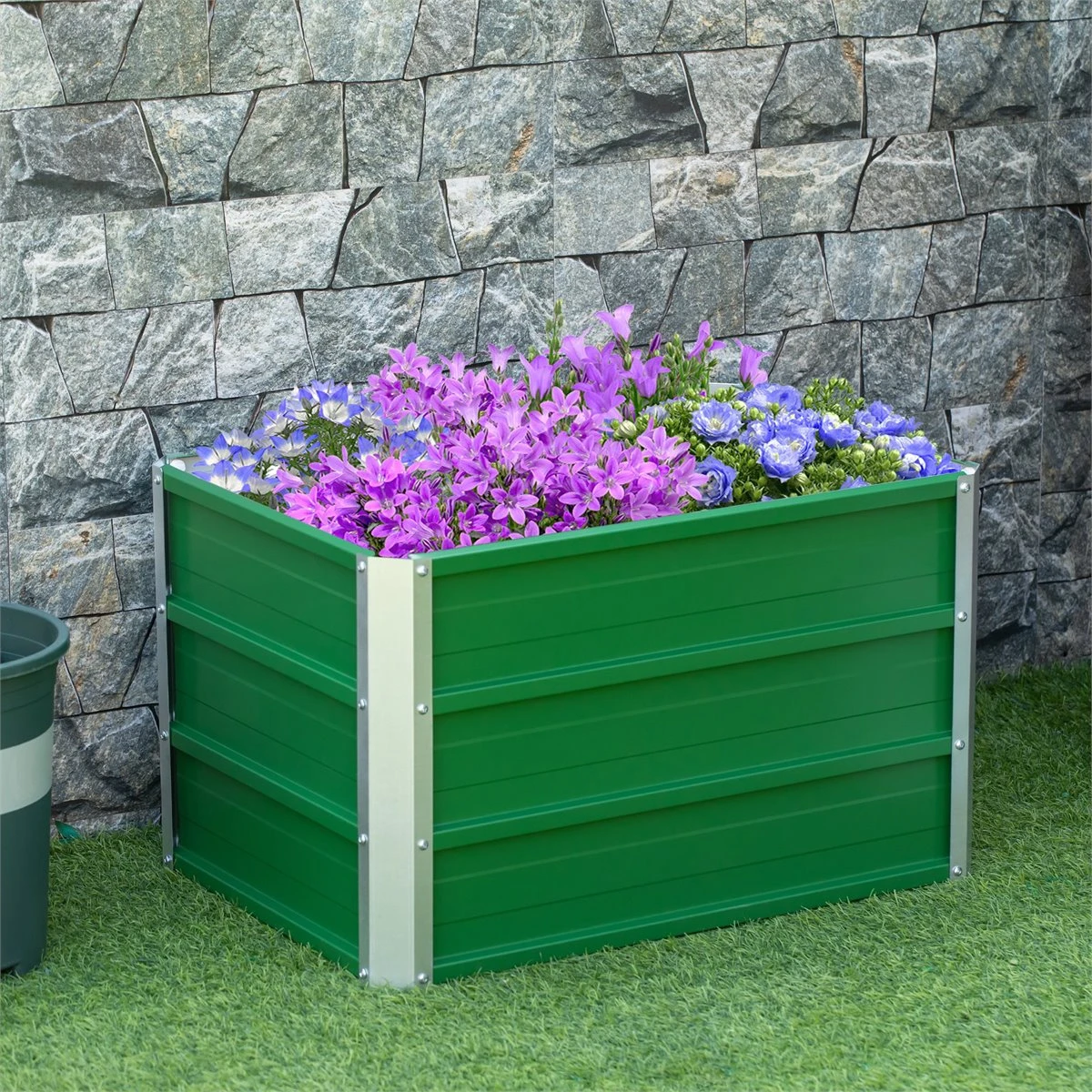 Outsunny Arriate Alto De Jardín De Acero Incluye Guantes Huerto Urbano Jardinera Macetero Rectangular Para Cultivos Plantas Flores Para Terraza Balcón 66x47x40 Cm Verde 2 Outsunny Arriate Alto De Jardín De Acero Incluye Guantes Huerto Urbano Jardinera Macetero Rectangular Para Cultivos Plantas Flores Para Terraza Balcón 66x47x40 Cm Verde - Imagen 2