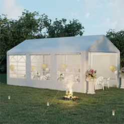 Outsunny Carpa Para Fiestas 6x3 M Cenador Pabellón De Jardín Con 4 Paneles Laterales 2 Puertas Enrollables Y 6 Ventanas Protección UV Para Exterior Eventos Bodas Blanco -Ofertas Verdi Jar Tienda 4fcf2265f710252ff66551af38f6336f634aab3e 383b3e0288a04930b47db9560758f762