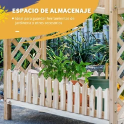 Outsunny Huerto Urbano Elevado De Madera 90x30x90 Cm Mesa De Cultivo De Jardín Con Estante Inferior Seto Decorativo Y 4 Orificios De Drenaje Para Plantas Macetas Flores Natural -Ofertas Verdi Jar Tienda 500e2fa81906fc2de181cf2394176c6c1c900081 78e671ddee524df48ccad875e8f8bfa2