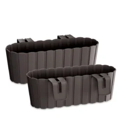 Prosperplast Jardinera Para Balcón BOARDEE HOOK 4,9L., Dimensiones (mm) 383x212x130, Color Marrón -Ofertas Verdi Jar Tienda 50612a12c87064370cc072adeb247ce79a35644f bafb34c61d544d3f96ec21473886b8d2