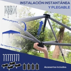 Outsunny Cenador Plegable 2,5x2,5x2,68 M Carpa De Jardín Protección UV 50+ Ajustable En Altura Con 4 Bolsas De Arena Y Bolsa De Transporte Para Camping Fiestas Patio Azul 13 Outsunny Cenador Plegable 2,5x2,5x2,68 M Carpa De Jardín Protección UV 50+ Ajustable En Altura Con 4 Bolsas De Arena Y Bolsa De Transporte Para Camping Fiestas Patio Azul -Ofertas Verdi Jar Tienda 50d4d52eb035746f1c4f4cf4ce6f50d2d23e7a4c 0229a3446dc548b4a4039e54f8cd357a