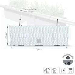 Prosperplast Jardinera Para Balcón Rato Case W , Dimensiones (Mm) 580X180X195, Color Blanco -Ofertas Verdi Jar Tienda 5404f234b3aff32c6d6cddc46c79fb1fa6bceb27 4e01c7f2f4c2480ab6ea55029475b127