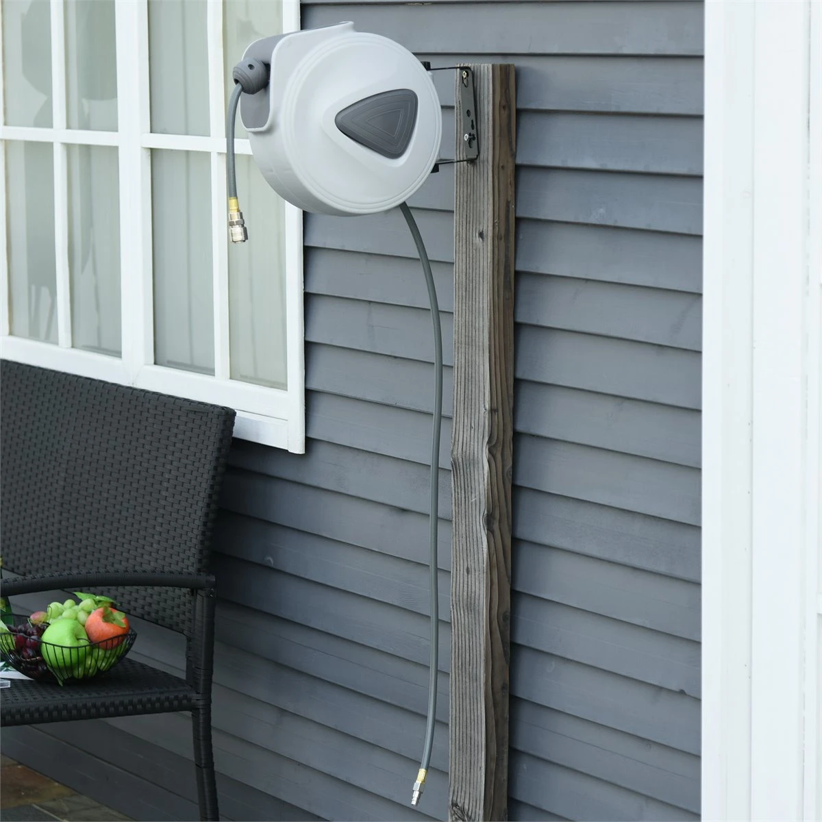 DURHAND Carrete De Manguera De Aire Comprimido Automático De 15 M Conector De 1/4'' BSP Con Soporte Para Pared Giratorio 180° Diámetro Interno 3/8'' (9,5x15 Mm) Gris 2 DURHAND Carrete De Manguera De Aire Comprimido Automático De 15 M Conector De 1/4'' BSP Con Soporte Para Pared Giratorio 180° Diámetro Interno 3/8'' (9,5x15 Mm) Gris - Imagen 2