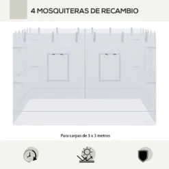 Outsunny 4 Paredes Laterales Para Carpa 300x195 Cm Mosquitera Para Cenador Con 6 Ventanas Enrollable Puerta Con Cremallera Y Bolsa De Transporte Blanco -Ofertas Verdi Jar Tienda 55df993c04f16b14268608b7692dd06efba50a94 9691c18809bc4f1aa396966cf5dafaa7