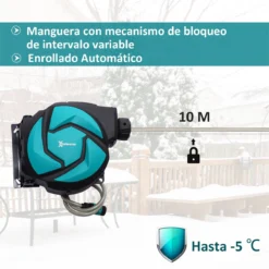 DURHAND Carrete Para Manguera Retráctil 10m Con Cabezal Multifuncional Sistema De Enrollado Automático Con Bloqueo Conector De 1m Para Jardín Césped 29,5x16,5x33 Cm Negro Y Verde -Ofertas Verdi Jar Tienda 5868f91f176764f6be375378656c45bdb1ec019e a8869fab22a6423c9cab51b7ff920a23